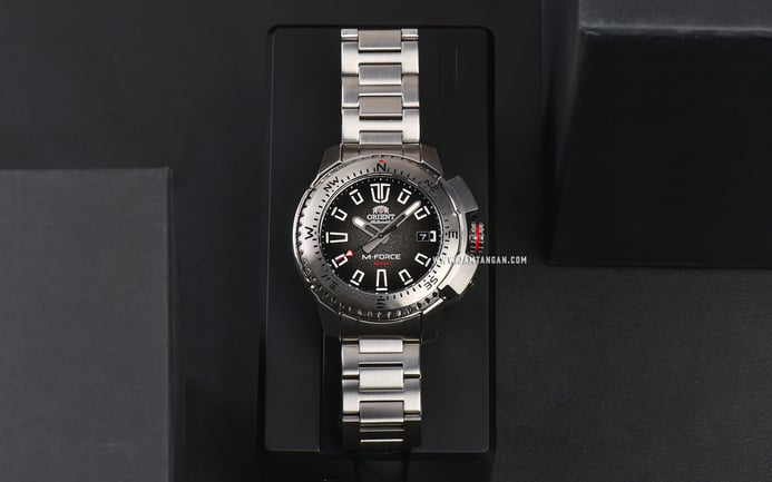 Orient M-Force RA-AC0N01B Automatic Men Black Dial Stainless Steel Strap