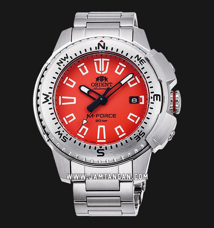Orient M-Force RA-AC0N02Y Automatic Men Red Dial Stainless Steel Strap