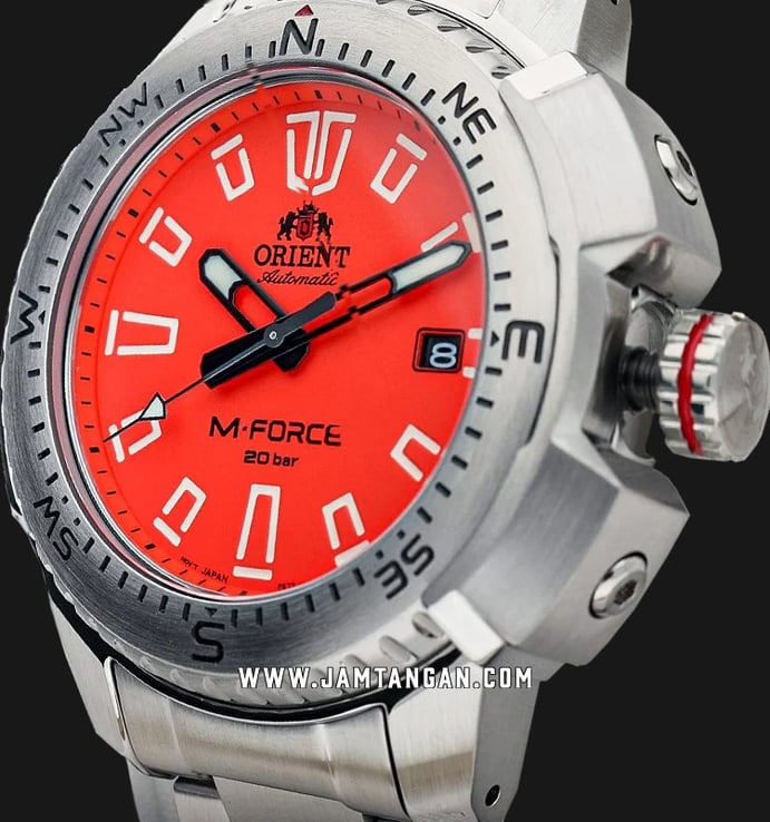 Orient M-Force RA-AC0N02Y Automatic Men Red Dial Stainless Steel Strap
