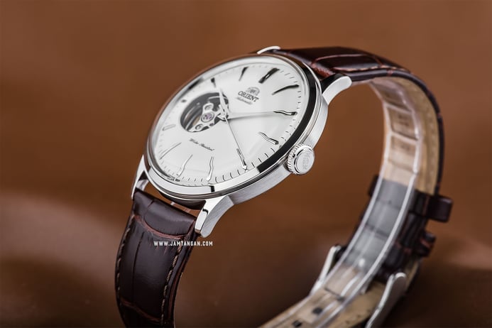 Orient Classic RA-AG0002S Bambino Open Heart Automatic White Dial Brown Leather Strap