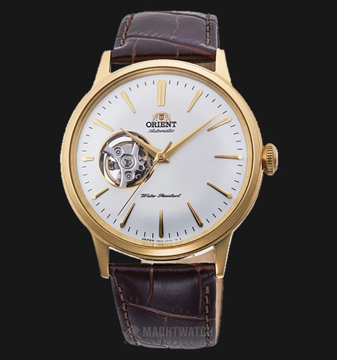 Orient Classic Automatic RA-AG0003S Men White Skeleton Dial Brown Leather Strap
