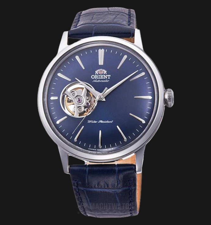 Orient Classic RA-AG0005L Automatic Open Heart Blue Dial Blue Leather Strap