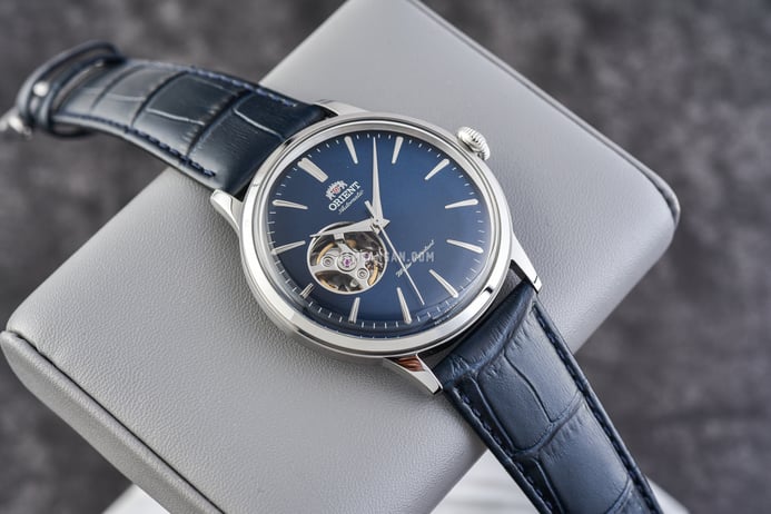 Orient Classic RA-AG0005L Automatic Open Heart Blue Dial Blue Leather Strap