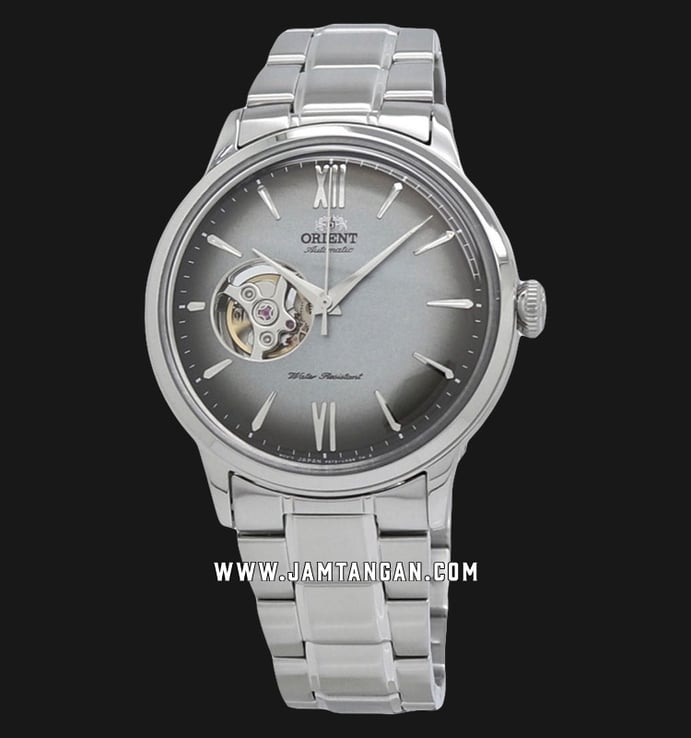 Orient Classic RA-AG0029N Helios Mechanical Men Open Heart Grey Dial Stainless Steel Strap