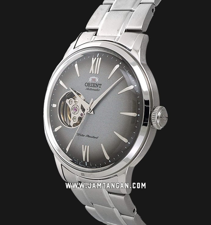 Orient Classic RA-AG0029N Helios Mechanical Men Open Heart Grey Dial Stainless Steel Strap