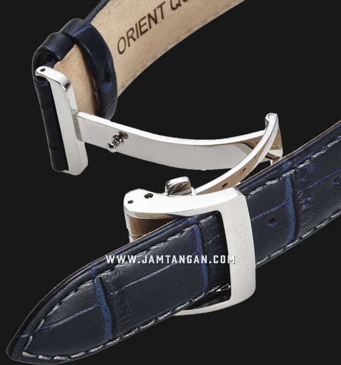 Orient RA-AK0011D Men Automatic Sun & Moon Blue Dial Blue Leather Strap