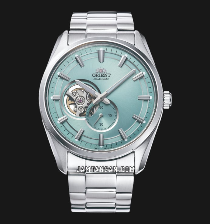Orient Contemporary RA-AR0009L Semi Skeleton Series Tiffany Blue Dial Stainless Steel Strap