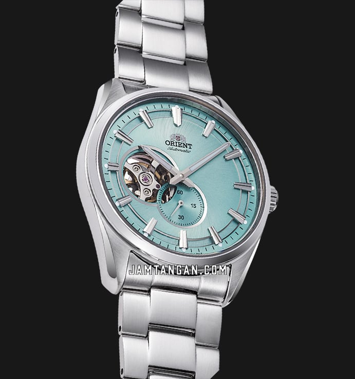Orient Contemporary RA-AR0009L Semi Skeleton Series Tiffany Blue Dial Stainless Steel Strap