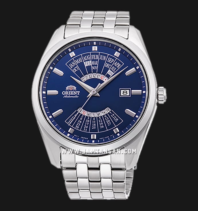 Orient Contemporary RA-BA0003L Multi Year Calendar Automatic Men Blue Dial Stainless Steel Strap