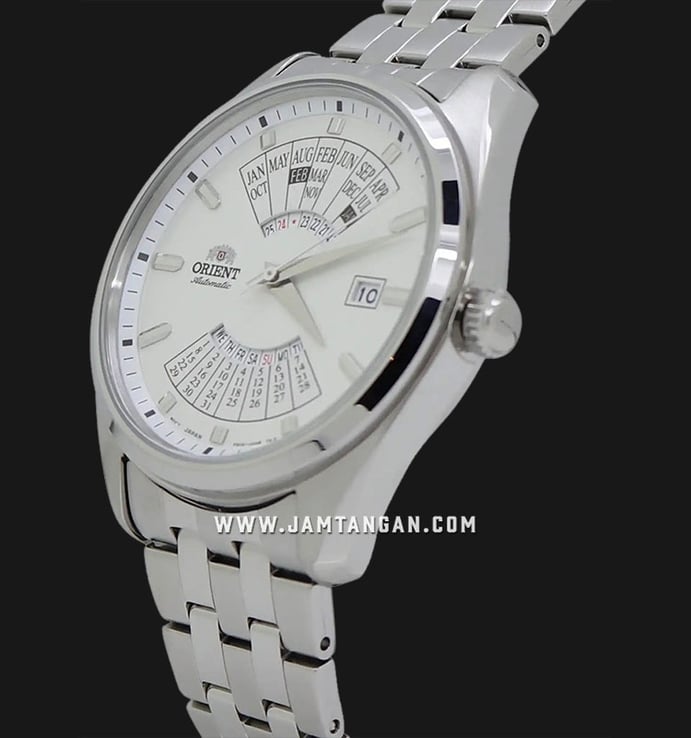 Orient Contemporary RA-BA0004S Multi Year Calendar Automatic Men White Dial Stainless Steel Strap