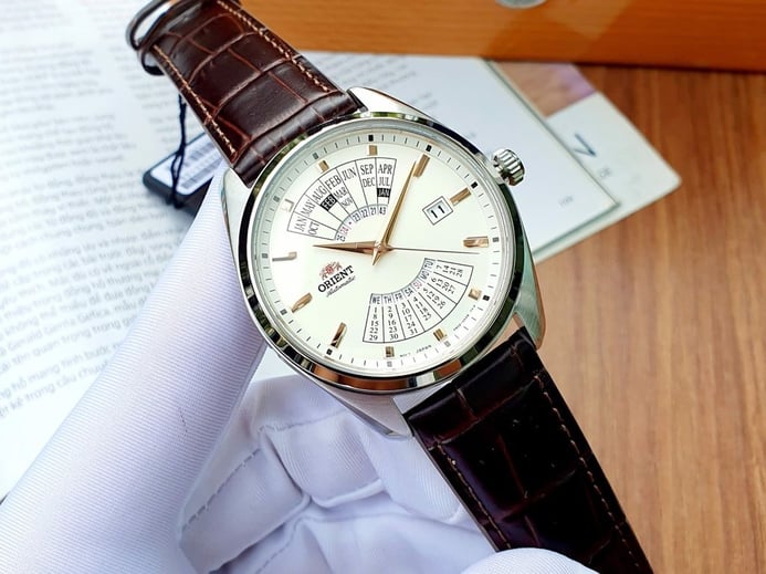 Orient Mechanical Contemporary RA-BA0005S Automatic Men White Dial Brown Leather Strap