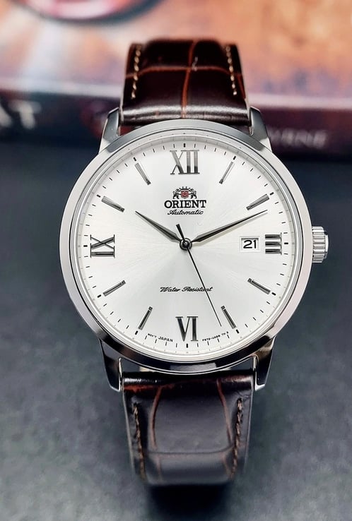 Orient Contemporary RA-NR2005S Symphony IV Automatic White Dial Dark Brown Leather Strap