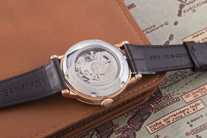 Orient Star Heritage RE-AW0003S Gothic Power Reserve Small Man Silver Dial Brown Leather Strap