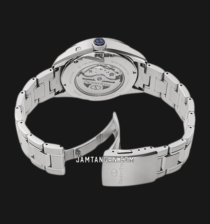 Orient Star Contemporary RE-AY0002S Men Mechanical Moon Phase Silver Dial Metal Strap