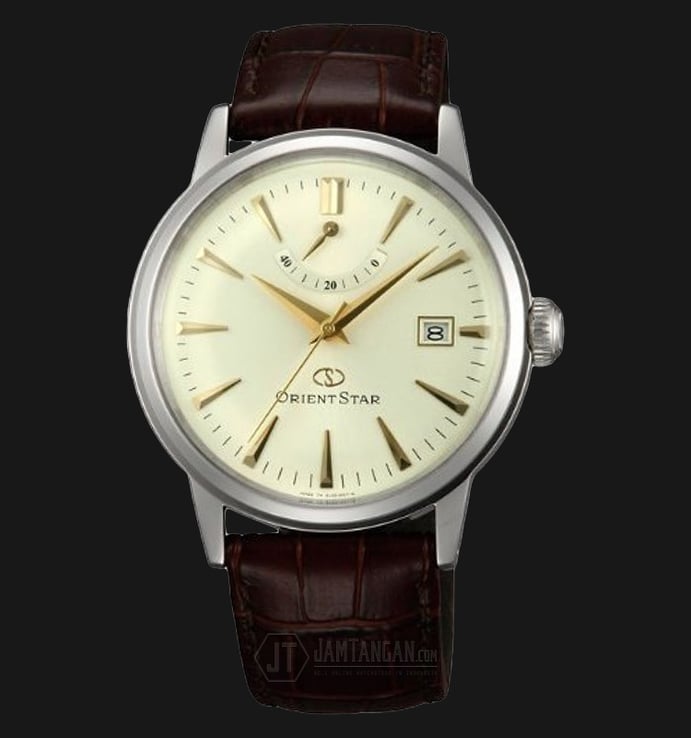 Orient Bambino Star SEL05005S Automatic Champagne Gold dial Brown Leather Strap
