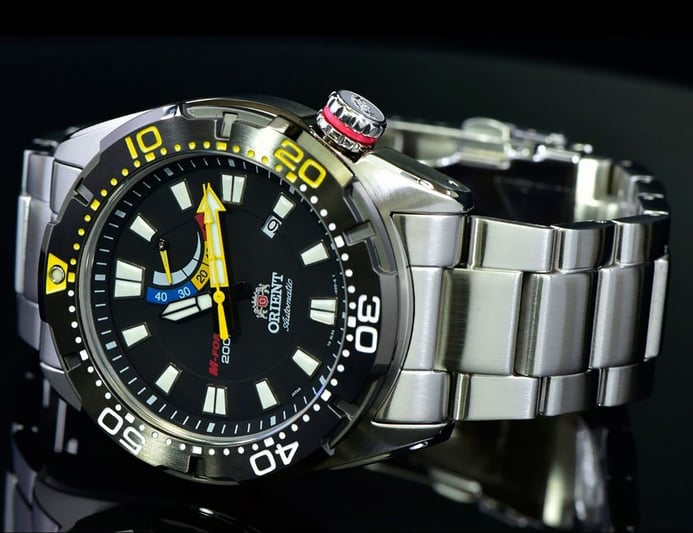 Orient M-Force Bravo SEL0A001B Automatic Black Diver 200M Stainless Steel Strap