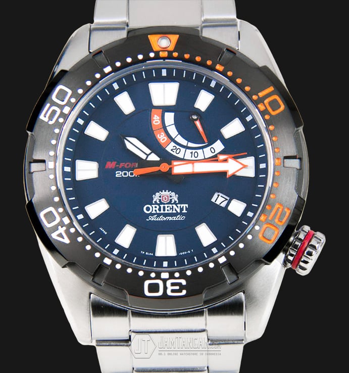 Orient M-Force Bravo SEL0A002D Automatic Diver 200M Blue Dial Stainless Steel Strap
