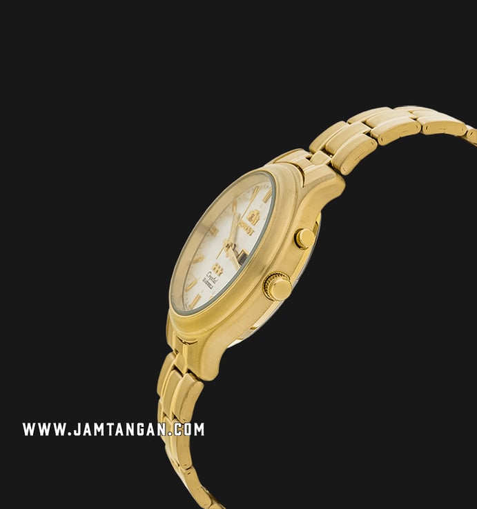 Orient 3 Stars SEM0201UW Crystal Automatic Ladies Silver Dial Gold Stainless Steel