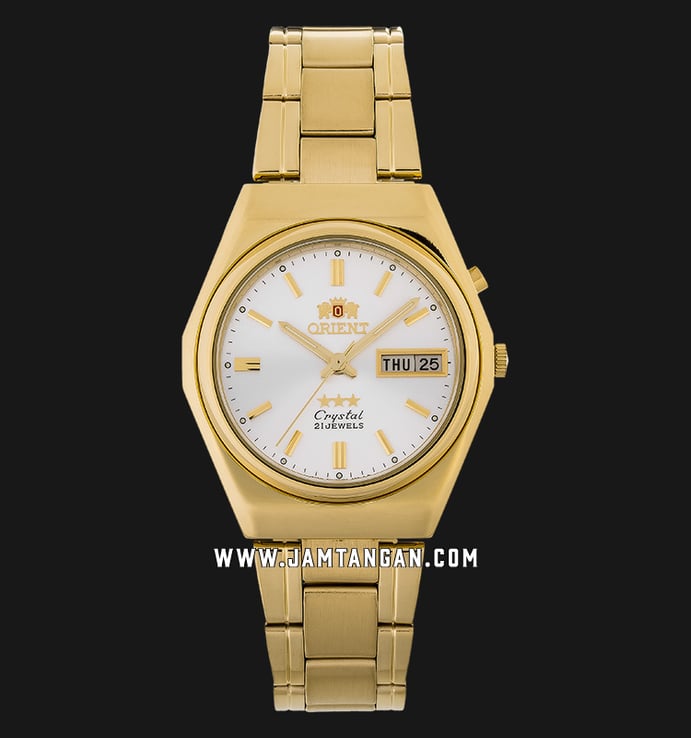 Orient 3 Stars SEM0B01CW Crystal Automatic Men Silver Dial Gold Stainless Steel