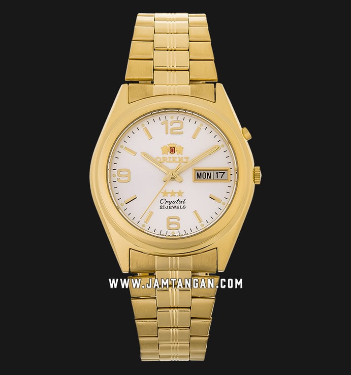 Orient Classic 3 Stars SEM6Q00BW Crystal Automatic Men Silver Dial Gold Stainless Steel