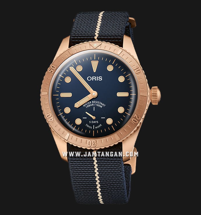 Oris Divers 01-401-7764-3185-Set Carl Brashear Blue Dial Blue Navy Nylon Strap Limited Edition