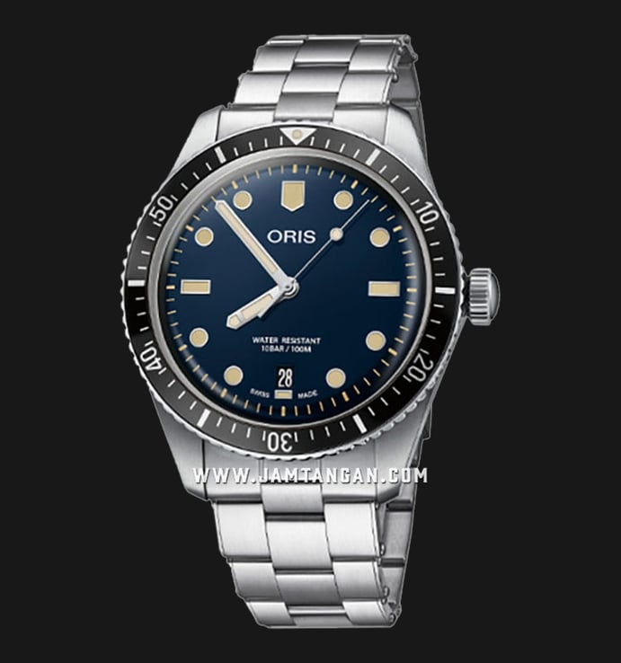 Oris Divers 01-733-7707-4055-07-8-20-18 Sixty-Five Automatic Men Blue Dial Stainless Steel Strap