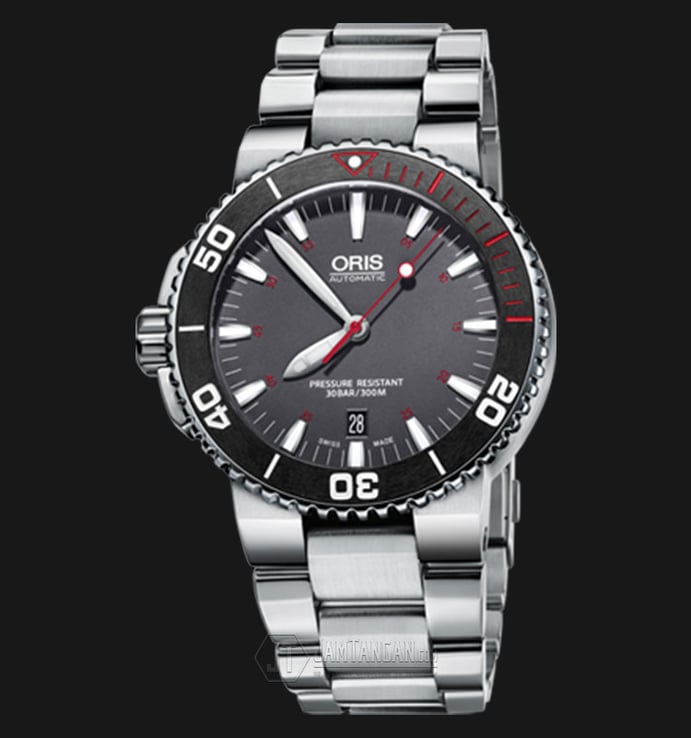 Oris Aquis Red Limited Edition 01 733 7653 4183-SET MB Stainless Steel Strap