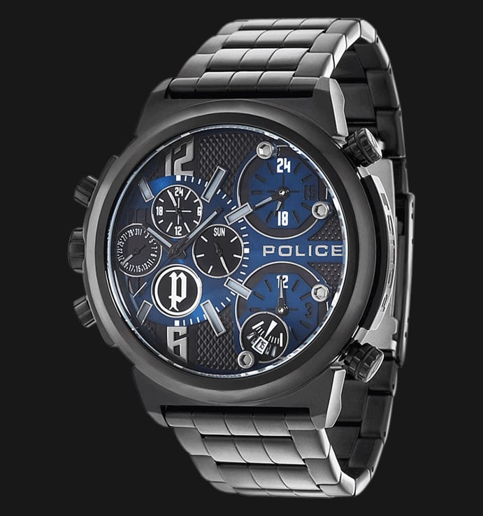 Police Python PL.13595JSB/03M Black Dial Day and Date Display Stainless Steel