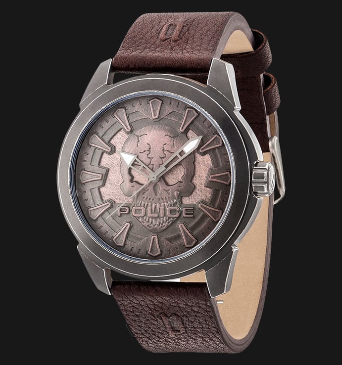 Police Mystery PL.14637JSQU/62 Brown Dial Brown Leather Strap