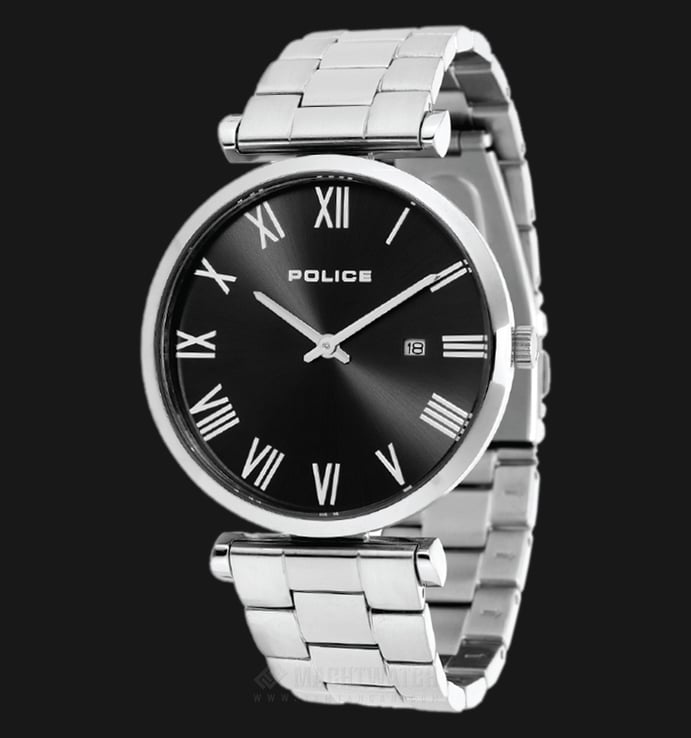 Police Primo PL.14921JS/02M Black Dial Stainless Steel Case Stainless Steel Strap