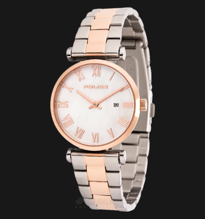 Police Primo PL.14921LSTR/28M Mother of Pearl Dial Stainless Steel Case Dual Tone St. Steel Strap