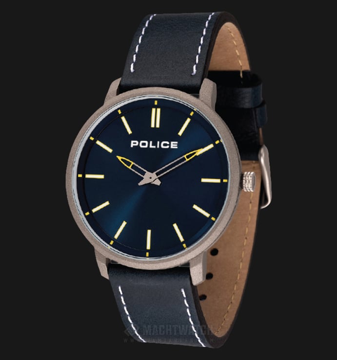 Police Clout PL.14922JS/03 Blue Dial Stainless Steel Case Blue Leather Strap
