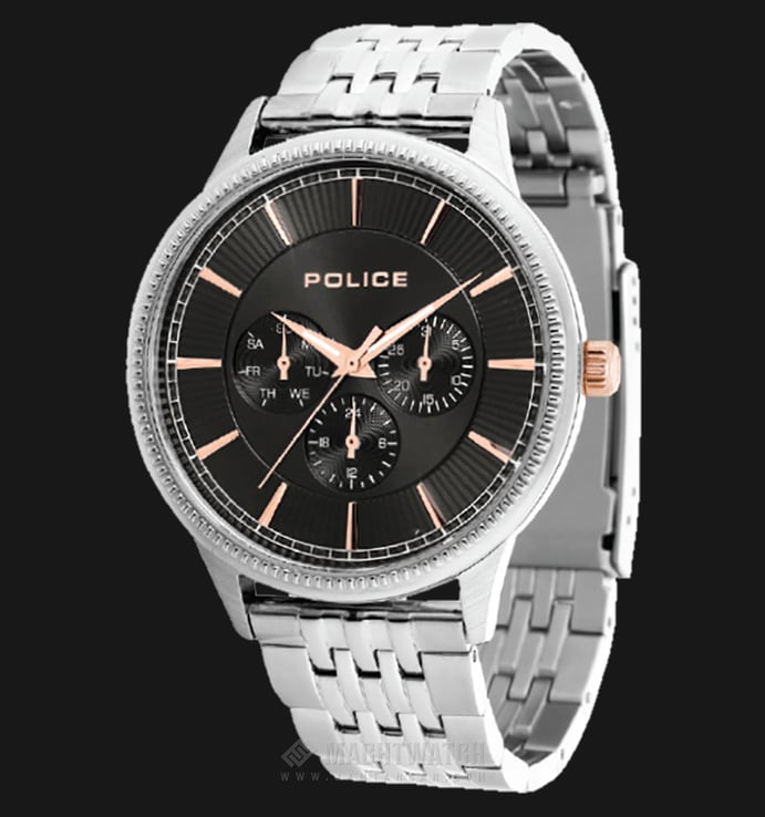 Police Sublime PL.14923JS/02AM Black Dial Stainless Steel Case Stainless Steel Strap