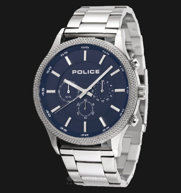 Police Pace PL.15002JS/03M Chronograph Dark Blue Dial Stainless Steel Case Stainless Steel Strap