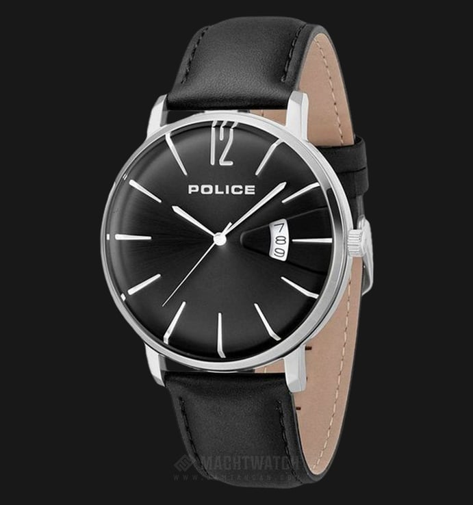 Police Virtue PL.15307JS/02 Men Black Dial Black Leather Watch