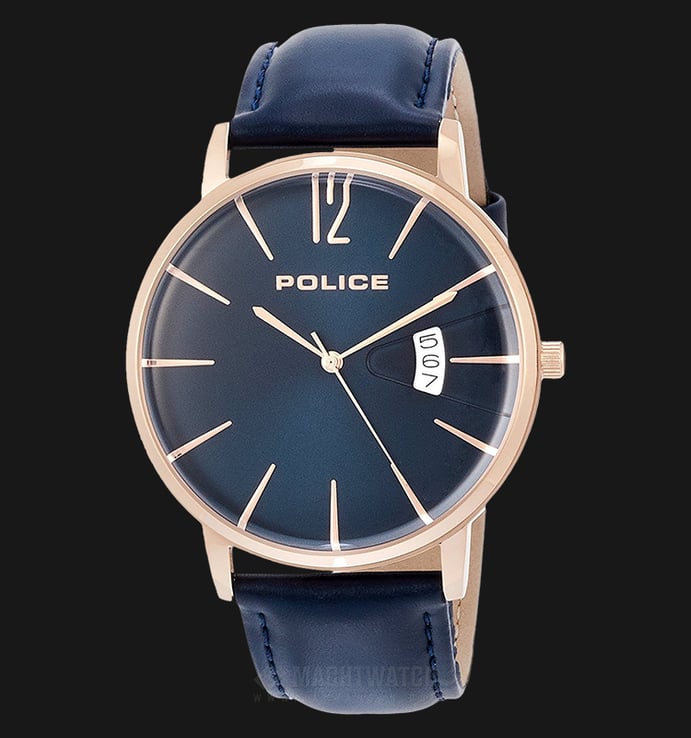 Police Virtue PL.15307JSR/03 Men Blue Dial Blue Leather Watch