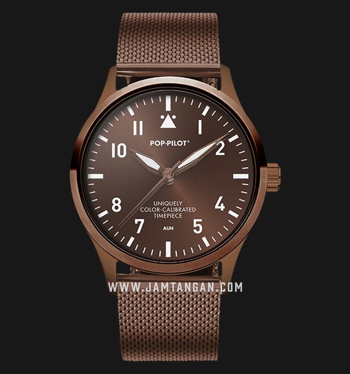 Pop-Pilot AUH 36.5mm Brown Sunray Dial Brown Stainless Steel Strap