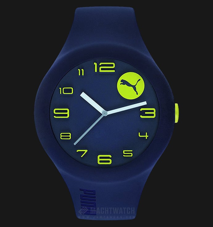 PUMA PU103211032 Men Form XL Navy Yellow Stainless Steel Case Rubber Strap