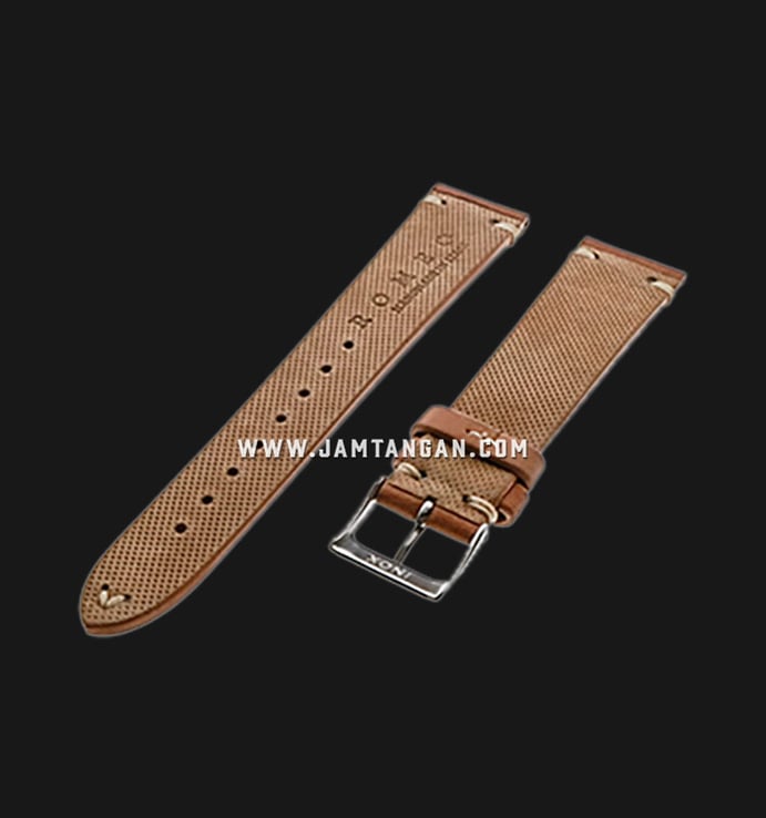 Strap Romeo Handmade in Italy 20mm Brown Leather Silver Buckle 112AI02-20X16