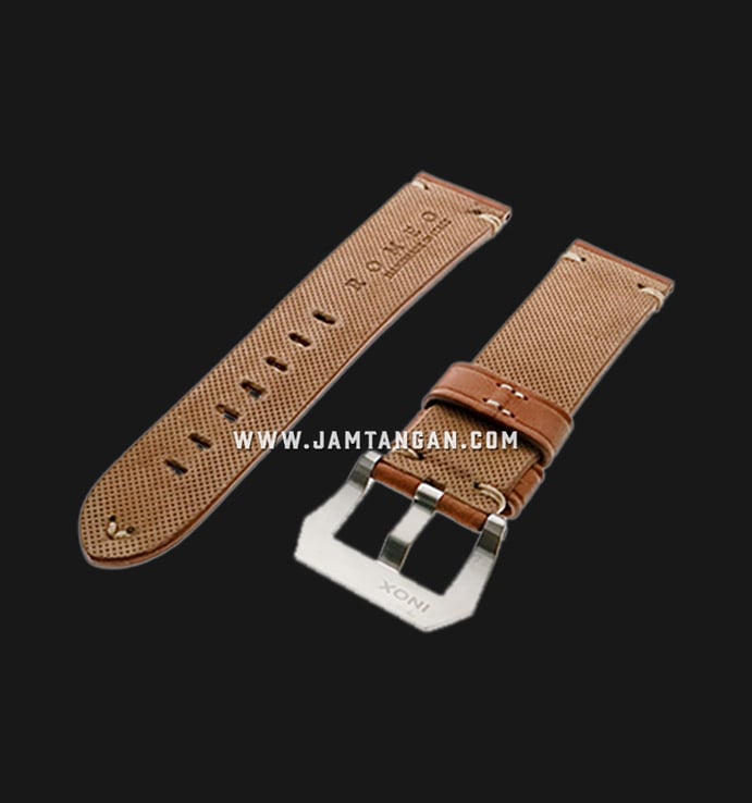 Strap Romeo Handmade in Italy 22mm Brown Leather Silver Buckle 112AI02-22X20