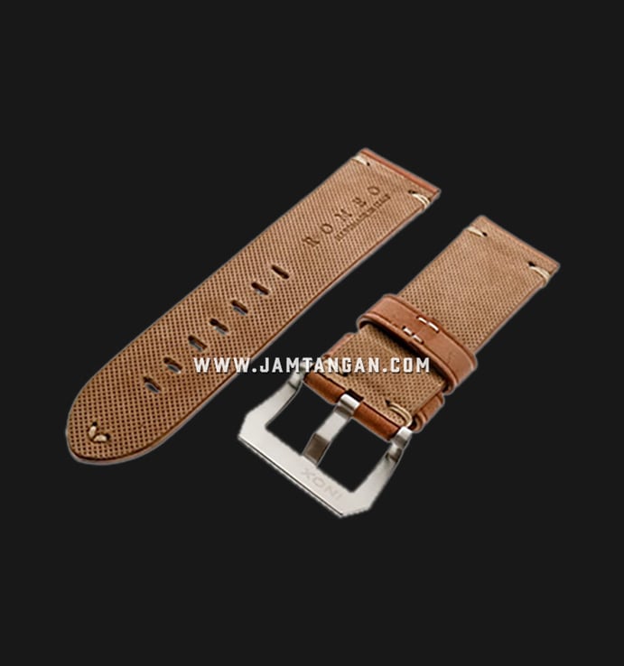 Strap Romeo Handmade in Italy 24mm Brown Leather Silver Buckle 112AI02-24X22