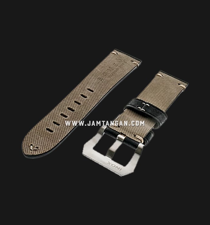 Strap Romeo Handmade in Italy 22mm Black Leather Silver Buckle 112AI04-22X20