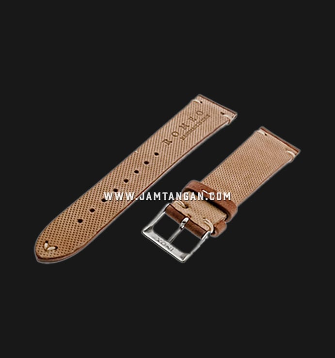 Strap Romeo Handmade in Italy 20mm Brown Leather Silver Buckle 112AI05-20X16