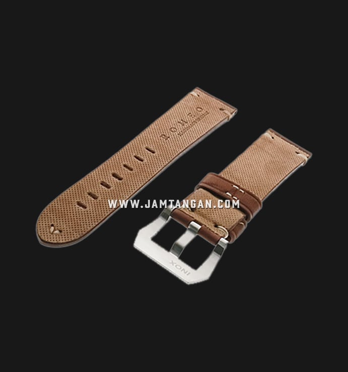 Strap Romeo Handmade in Italy 22mm Brown Leather Silver Buckle 112AI05-22X20