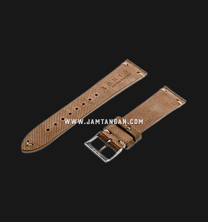 Strap Romeo Handmade in Italy 20mm Brown Leather Silver Buckle 112AI06-20X16