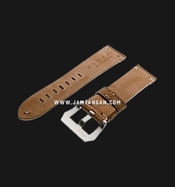 Strap Romeo Handmade in Italy 22mm Brown Leather Silver Buckle 112AI06-22X20