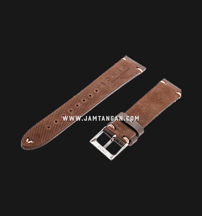 Strap Romeo Handmade in Italy 20mm Brown Leather Silver Buckle 112AI17-20X16