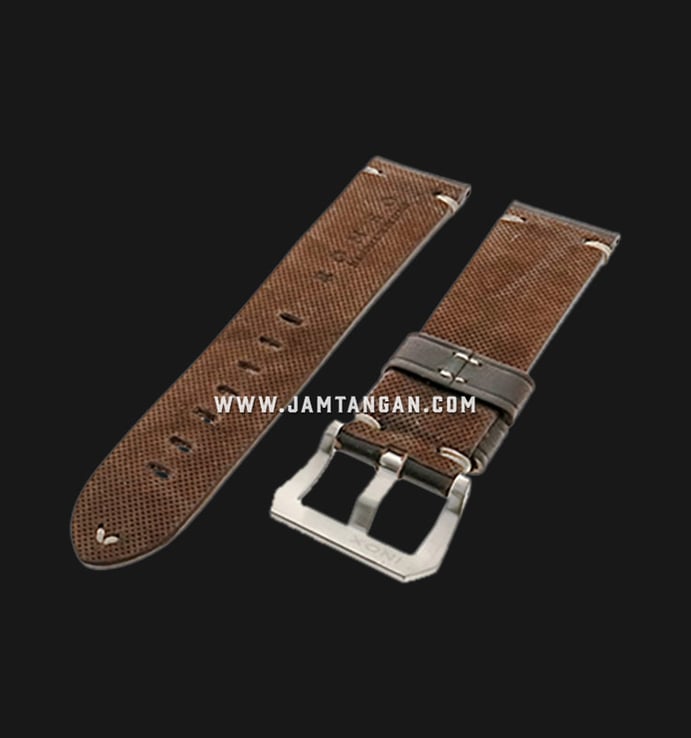 Strap Romeo Handmade in Italy 24mm Brown Leather Silver Buckle 112AI17-24X22