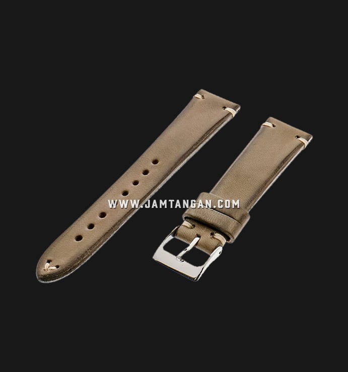 Strap Romeo Handmade in Italy 20mm Brown Leather Silver Buckle 112AI20-20X16