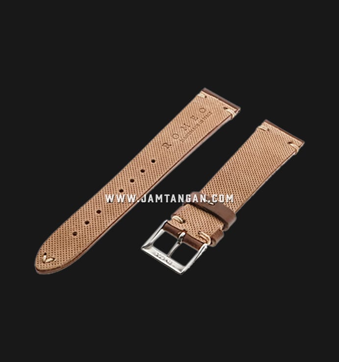 Strap Romeo Handmade in Italy 20mm Brown Leather Silver Buckle 112AI26-20X16